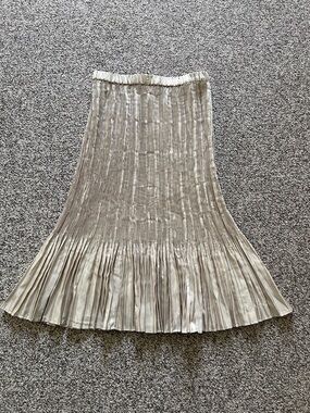 Specchio Pleats Japanese Designer Issey Pleated Midi Skirt XS S